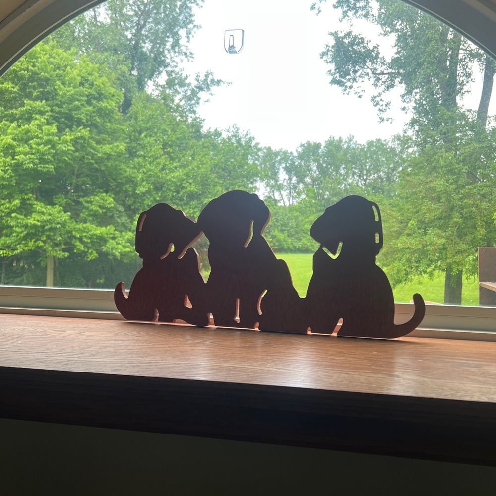 Wooden Dog Silhouette Decor - Labrador Retriever puppy